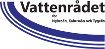 Logotyp för vattenrådet för Nybroån, Kabusaån och Tyge å